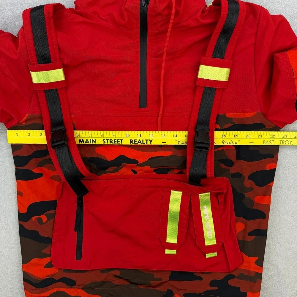 Create 2MRW Jacket Mens Small Tactical‎ Anorak Red Orange Camo Chest Rig
